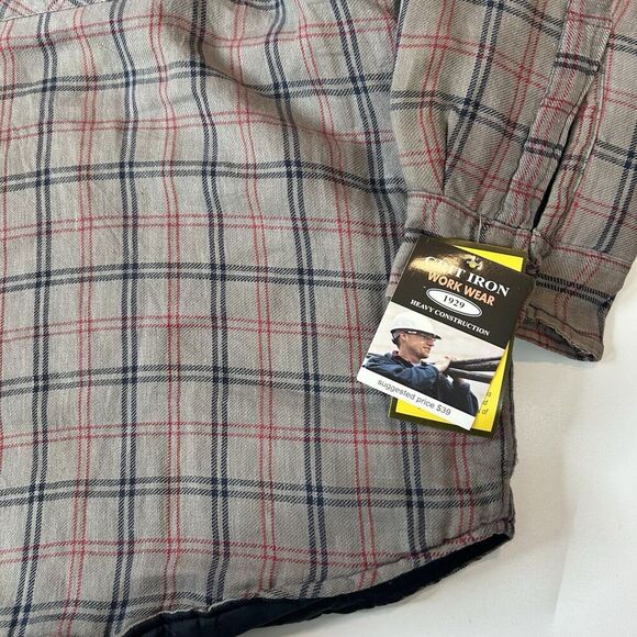 Grit Iron Workwear Quilt Lined Flannel Shirt Mens 2XL Button Up Jacket Plaid - Picture 4 of 9
